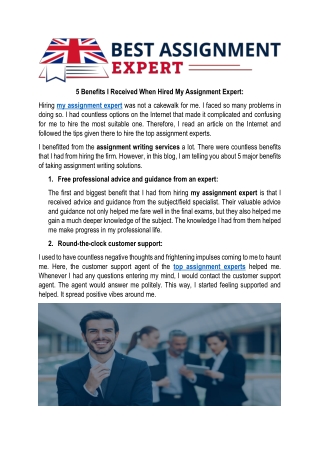 5 Benefits I Received When Hired My Assignment Expert