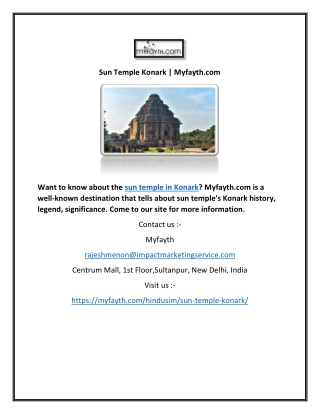 Sun Temple Konark | Myfayth.com