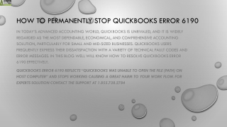 An effective guide to resolve the QuickBooks Error 6190