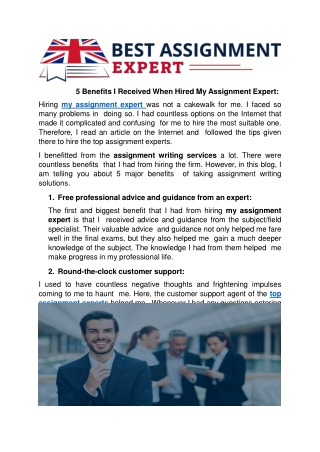 5 Benefits I Received When Hired My Assignment Expert-converted