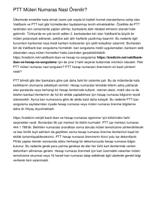 PTT Müşteri Numarası Nasıl Öğrenilir?