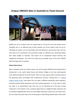 Unique UNESCO Sites in Australia to Travel Around