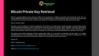 Bitcoin Private Key Retrieval