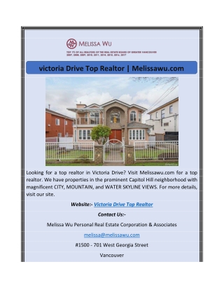 ​victoria Drive Top Realtor | Melissawu.com