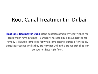 Root canal treatment in Dubai
