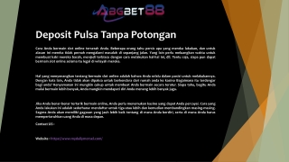 Deposit Pulsa Tanpa Potongan