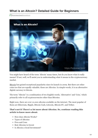 fxreviews.best-What is an Altcoin Detailed Guide for Beginners