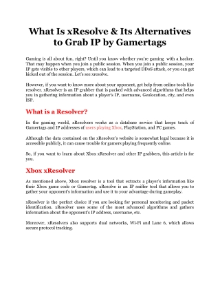 What Is xResolve & Its Alternatives to Grab IP by Gamertags