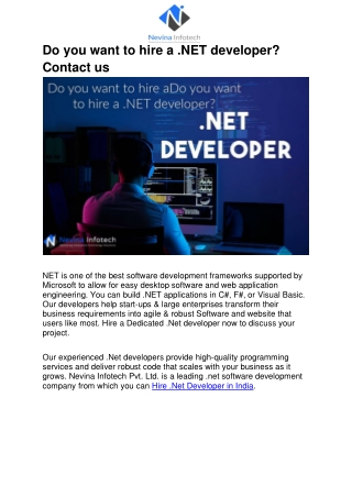 Do you want to hire a .NET developer_ Contact us