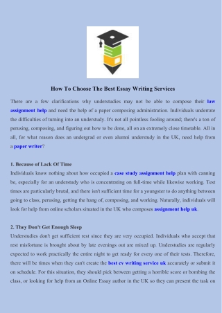 How To Choose The Best Essay Writing Services