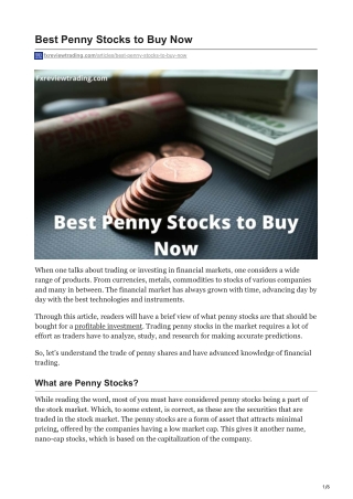Best Penny Stocks To Buy In 2022