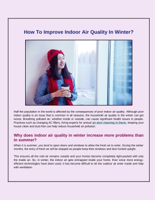 Is Air Quality Worse in the Winter? How To Improve It?
