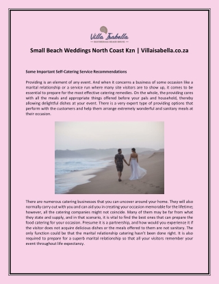 Small Beach Weddings North Coast Kzn | Villaisabella.co.za