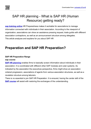 SAP HR planning - What is SAP HR (Human