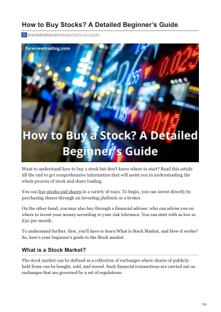 fxreviewtrading.com-How to Buy Stocks A Detailed Beginners Guide