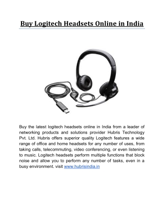 Buy Logitech Headsets Online in India