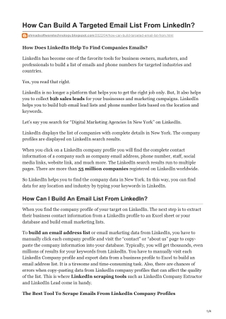 How Can Build A Targeted Email List From LinkedIn