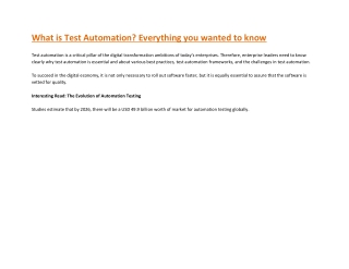 What is Test Automation Everything you wanted to know