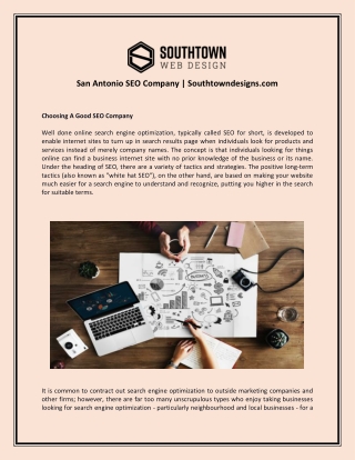 San Antonio SEO Company | Southtowndesigns.com