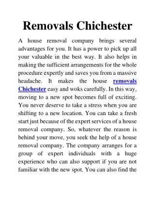 removals chichester