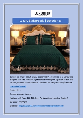 Luxury Bedspreads | Luxurier.co