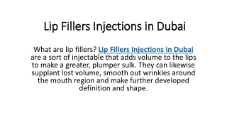 Lip Fillers Injections in Dubai