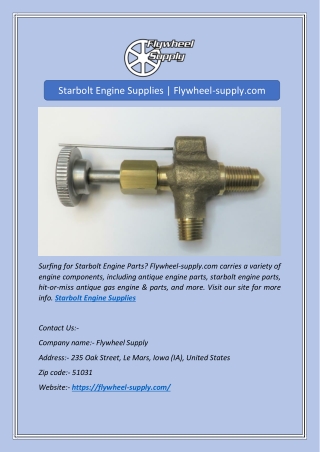 Starbolt Engine Supplies | Flywheel-supply.com