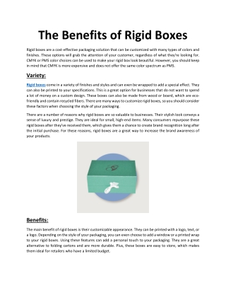 The Benefits of Rigid Boxes