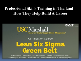 Professional Skills Training in Thailand – How They Help Build A Career