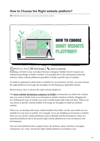 How to Choose the Right website platform?