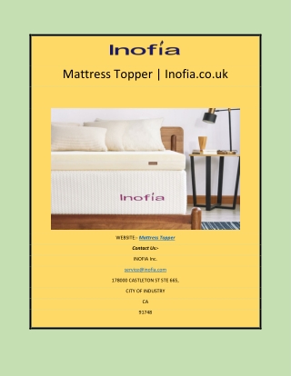 Mattress Topper | Inofia.co.uk