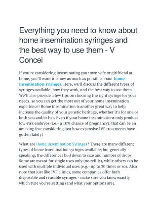 Everything you need to know about home insemination syringes and the best way to use them - V Conceive