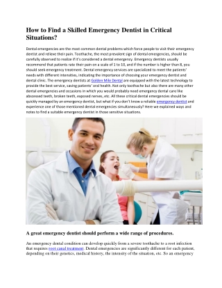 How to Find a Skilled Emergency Dentist in Critical Situations