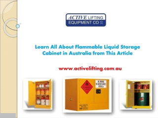 Learn All About Flammable Liquid Storage Cabinet in Australia from This Article