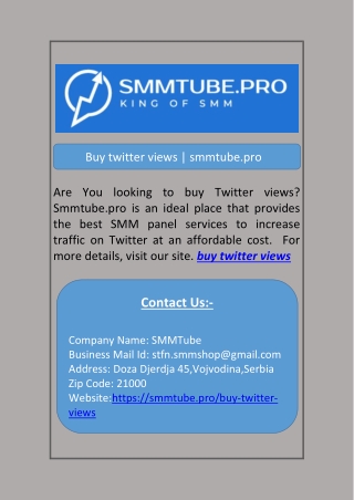 Buy twitter views | smmtube.pro