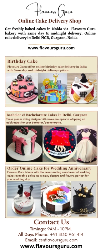 Order Cake Delivery Online in India - Cake Shop - Flavours Guru