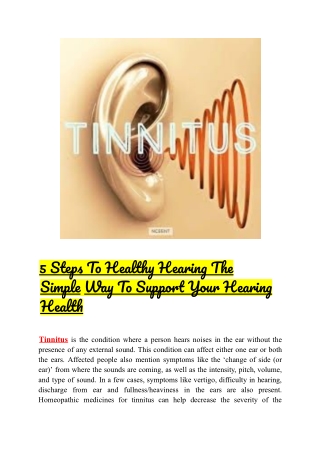 5 Steps To Healthy Hearing