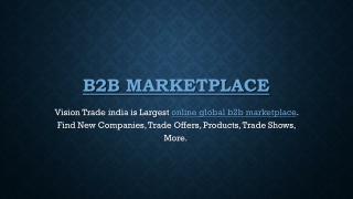 Online Global B2B Marketplace