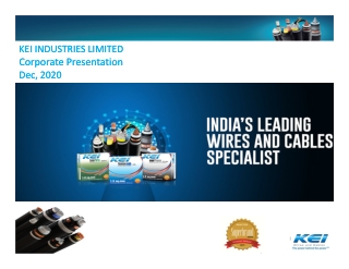 KEI INDUSTRIES LIMITED Corporate Presentation - Updated