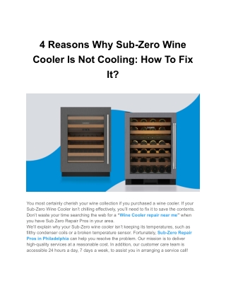 4 Reasons Why Sub-Zero Wine Cooler Is Not Cooling_ How To Fix It