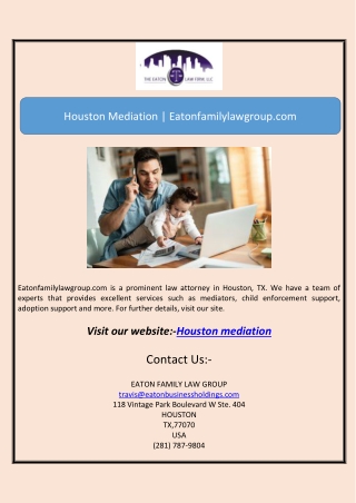 Houston Mediation | Eatonfamilylawgroup.com