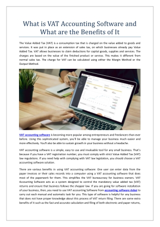 What is VAT Accounting Software and What are the Benefits of It