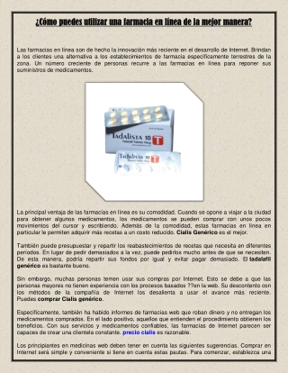 ¿Cómo puedes utilizar una farmacia en línea de la mejor manera?