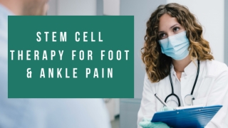 Stem Cell Therapy for Foot & Ankle Pain | Dr. David Greene Arizona