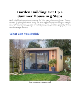 Garden Building_ Set Up a Summer House in 5 Steps