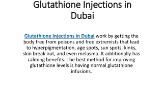Glutathione Injections in Dubai