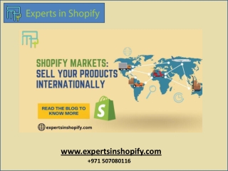 Shopify Markets Dubai | Shopify markets setup Dubai, UAE
