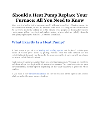 Should a Heat Pump Replace Your Furnace_ All You Need to Know