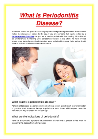 What Is Periodontitis Disease