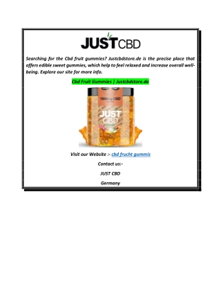 Cbd Fruit Gummies  Justcbdstore.de